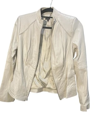 GILI Mujer Junior Niñas Chaqueta de Cuero Talla 2 Marfil Hueso Foto 1 de 4