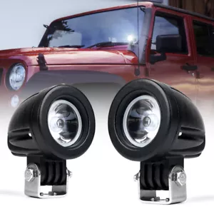 2x 10W LED Spot Light Mini Round Work Lamp for Jeep Offroad Trucks ATV UTV - Foto 1 di 7