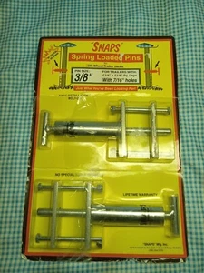 Snaps Spring Loaded Pins  Trailer Jacks, 3/8" w/ 7/16" Holes, NOS For 5th Wheel - Picture 1 of 5