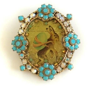 Maximal Art Easter Bunny Brooch Gold Bunny with Egg Pin John Wind Jewelry New - Picture 1 of 2