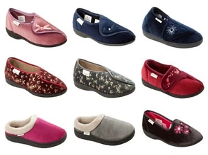 LADIES DR KELLER DIABETIC ORTHOPAEDIC WIDE FIT ADJUSTABLE SLIPPERS WOMENS SIZE - Picture 1 of 21