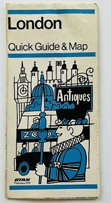 Vintage London Quick Guide And Map 1972 British Tourist Authority BTA Fun Image! - Image 1 of 3