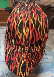 WELDING CAP MADE  WITH RED FLAMES - Picture 1 of 2