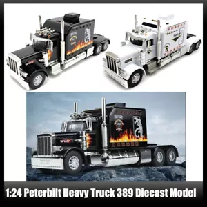 1:24 Peterbilt Heavy Truck 389 Diecast Model Toy Collectible Car With Sound Ligh - Imagen 1 de 30