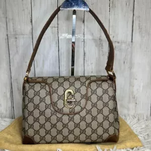 Gucci GG Turnlock Shoulder Bag G Logo w/ Dust Bag Used Authentic Excellent JAPAN - Picture 1 of 20