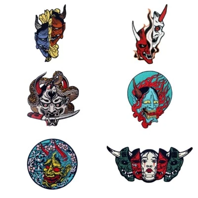 Patches Iron Sew on clothing Hannya Patch Applique Embroidered Badges Transfers - Image 1 of 4