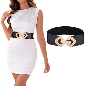 Women's Elastic Belt Stretchy Wide Belt for Dresses Fashion Vintage Waist Bel... - Picture 1 of 7