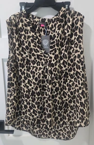 Vince Camuto Leopard top sleeveless size large New with Tags - Bild 1 von 2
