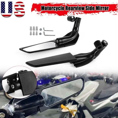 Espejo retrovisor lateral giratorio Stealth Wing para motocicleta 2 piezas para Harley Softail Foto 1 de 4
