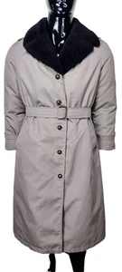 Vintage 70s Eddie Bauer Goose Down Filled Belted Sherpa Collar Trench Coat - Picture 1 of 9