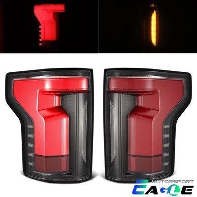 Par de luces traseras rojas de estacionamiento freno trasero OEM negro rojo Ford F150 2015-2020 Foto 1 de 4