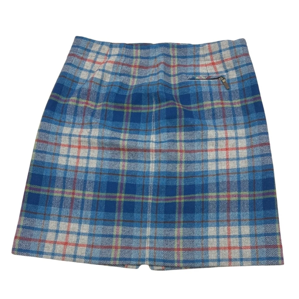Falda lápiz vintage Pendleton azul a cuadros lana retro academia preppy años 80 talla 14 Foto 1 de 4
