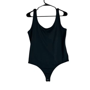 Express Womens Bodysuit Black Body Contour High Compression Scoop Neck Stretch L - Picture 1 of 10