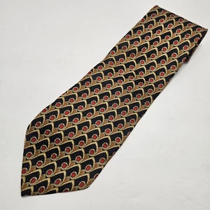 VALENTINO 100% SEIDE KRAWATTE CRAVATTA NECKTIE VINTAGE GEOMETRIC ITALY BLAU ROT GOLD - Bild 1 von 7