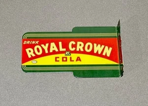 VINTAGE 15” 1936 ROYAL CROWN COLA DBL SIDE FLANGED PORCELAIN SIGN CAR GAS OIL - Picture 1 of 6
