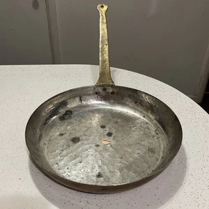 Vintage 80's Turkey Mali Long Handle Copper Pan Pot Rustic Turkish - Picture 1 of 7