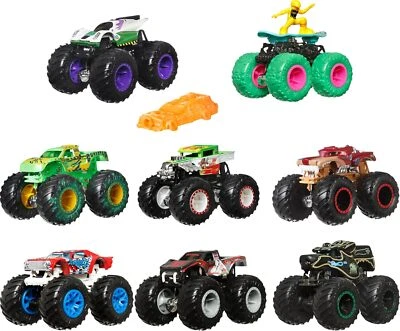 Hot Wheels Monster Trucks, 1:64 Scale Die-Cast Toy Truck and 1 Crushable Car, G