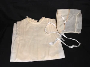 Antique Christening/Baptism Gown & Bonnet ~ Wee Bonnet ~ Amish Kapp Style - Picture 1 of 12