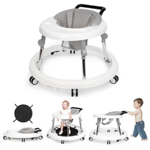 Foldable Baby Walker 9 Height Adjust Anti Rollover Wheels Activity 6-18 Month US - Picture 1 of 10