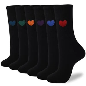 Women Thin Cotton Crew SocksBlack Soft Cotton Bootie Socks Women Above Ankle ... - Picture 1 of 6