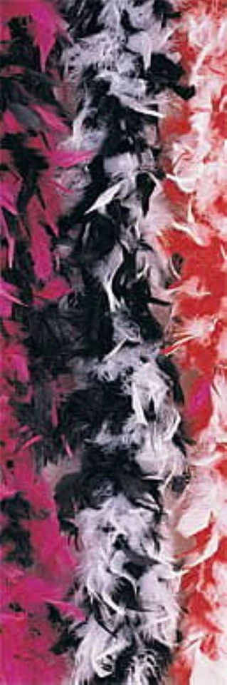 Boa de pavo Jumbo blanca y negra Foto 1 de 1