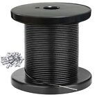 100ft black vinyl coated 304 steel wire rope, 2mm diameter for outdoor lights