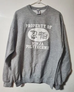 crewneck sweatshirt Large mens property of ninja polytechnic - Picture 1 of 3