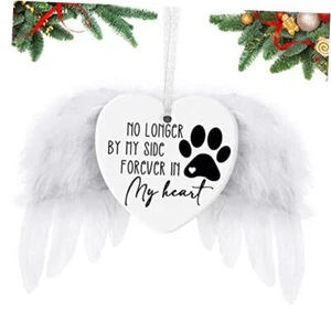 Christmas Sympathy Ornament Memorial Gift Angel Wing Sign Ornament Flat Pet - Picture 1 of 8
