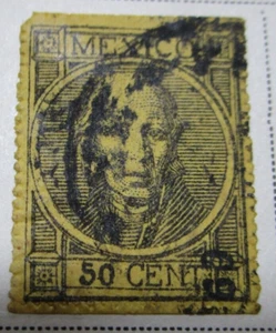 Mexico Stamp 1868 50 Cent Rare Antique StampBook3-449 - Picture 1 of 1