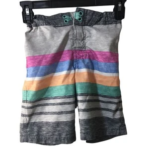 ART CLASS GRAY/PINK/BLUE/ORANGE BOYS SWIMMING TRUNKS SIZE 7 ADJUSTABLE WAIST - Picture 1 of 4