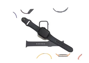 Apple Watch Series 7 45 mm Cellular Boîtier Montre Connectée - Noir (MKN53NF/A) - Photo 1/2