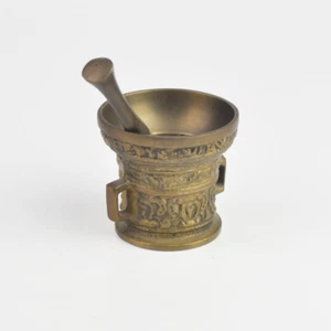 Mortar And Tappet Brass - Solid - Vintage Mortar Pestle 743g - Picture 1 of 4
