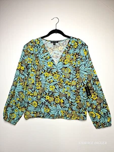 INC International Concepts Blouse Top Women's 2XL Ester Floral Surplice Neck - Picture 1 of 16