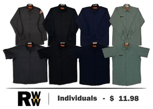 Red Kap Work Shirts 2 Pocket Solid Color Short & Long Sleeve Uniform #A - Picture 1 of 46