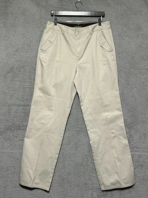 Eddie Bauer Pants Womens 14 Tan Khaki Chino Pockets Button Dress Business Casual - Image 1 of 4