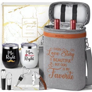 Anniversary Engagement Gifts for Men Women, Mr and Mrs Wine Tumblers Gifts - ... - Bild 1 von 9