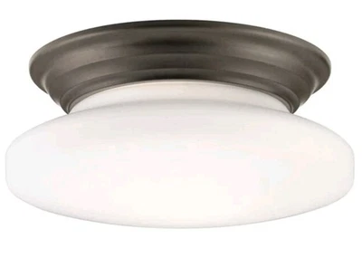 Kichler 2 luces 13,88 pulgadas bronce antiguo LED luz de montaje empotrado | pantalla de ópalo blanco Foto 1 de 3