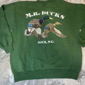 90s 1993 Vintage Lee Green MR Ducks Duck NC Sweatshirt Crewneck Size Large READ - Picture 1 of 20