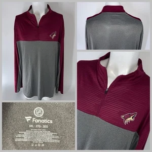 Arizona Coyotes Fanatics 1/4 Zip Pullover Men’s 3XL Burgundy Gray Poly YGI S5-26 - Picture 1 of 11