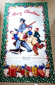 Wamsutta Hallmark NORMAN ROCKWELL Navidad cartero tela panel de costura - Imagen 1 de 12
