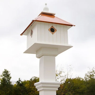 Carruaje Pájaro Casa y Poste de Montaje Decorativo, Cobre Foto 1 de 4