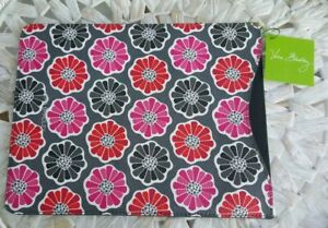 Vera Bradley Slim Tablet Sleeve in Blossoms -Pink Red Black & White Faux Leather