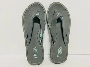 Flojos Dana Thong Sandals Gray Mint Flip Flop Womens 6 RARE - Picture 1 of 5