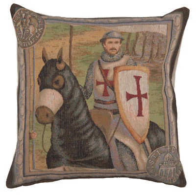 The Rider 2 Jacquard French Tapestry Cushion Pillow Covers Decor New 19x19 inch - Image 1 of 4