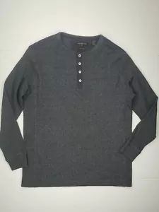 Camiseta Thread & Cloth Henley Para Hombre Talla M De Colección Lavado Gris Carbón Mangas Largas - Imagen 1 de 5