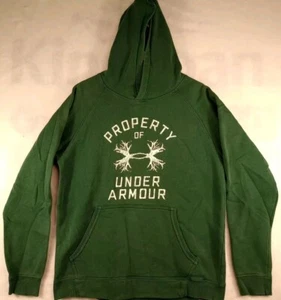 Under Armour Hoodie Mens Medium Green White Loose Deer Antlers - Picture 1 of 6