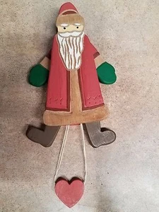 SANTA CLAUS PULL CHRISTMAS TREE HOLIDAY ORNAMENT 7-1/2" - Picture 1 of 3