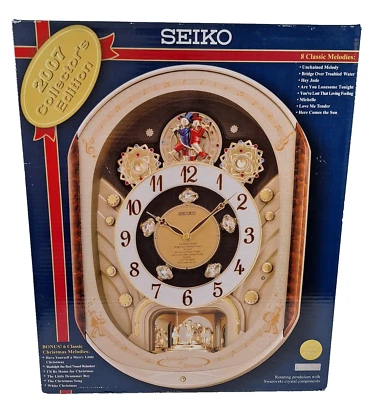 Seiko 2007 Collectors Edition Swarovski Crystal Melody Wall Clock New in Box - Image 1 of 4