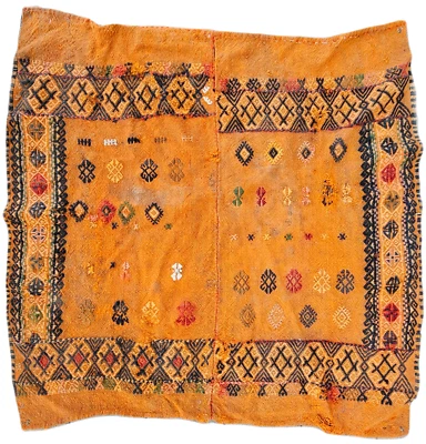 Anatolian rug, kilim, Antique Rug, orange kilim, area kilims, square kilims - Image 1 of 4