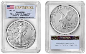 2025 P Silver American Eagle $1 W/Eagle Privy PCGS MS69 First Stike #2 - Picture 1 of 1